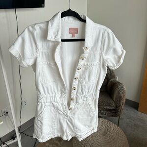 Show Me Your Mumu White Button-Up Romper